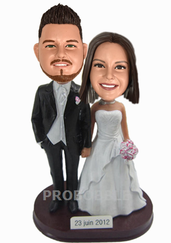 Custom Bobbleheads Wedding Cake Topper anniversary couple gifts - Click Image to Close